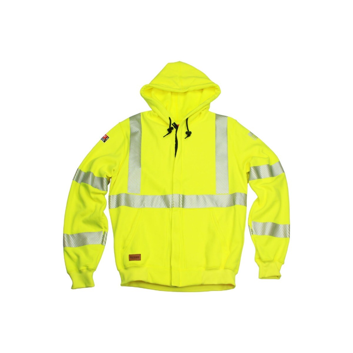 TECGEN FR Hi-Vis Zip Hoodie in Hi-Vis Yellow